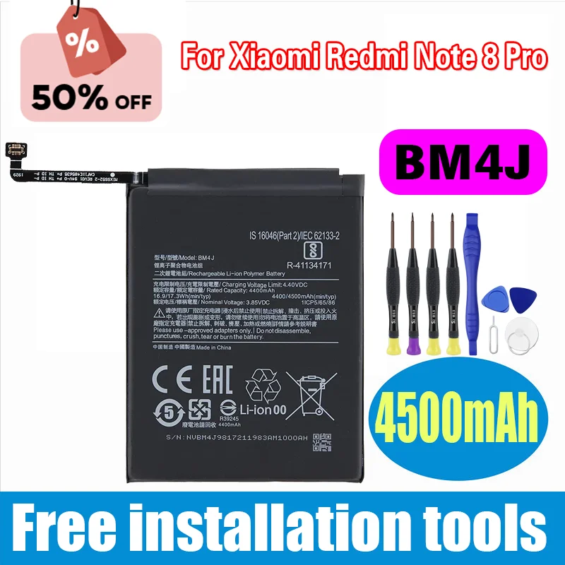 

Brand New BM4J 4500mAh Battery for Xiaomi Redmi Note 8 Pro Note8 Pro High Quality Phone Replacement Batteries