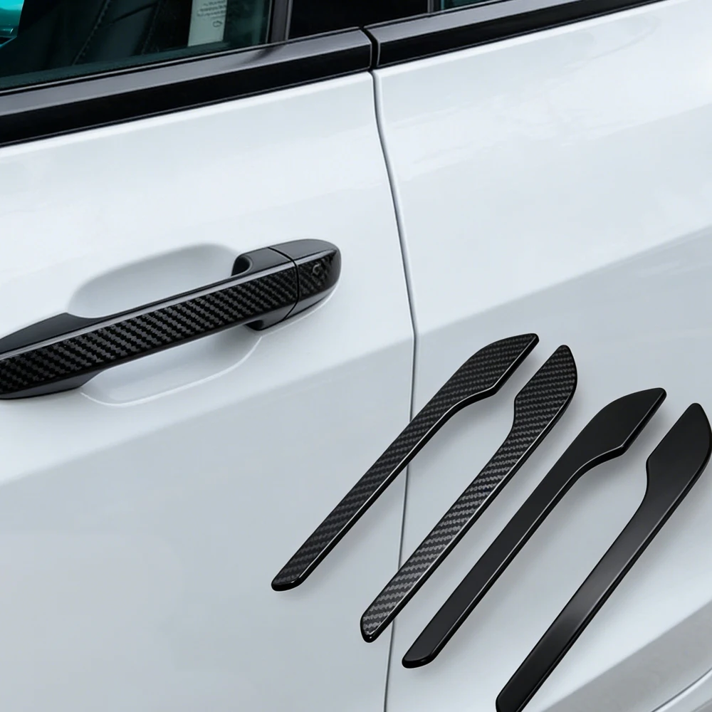 

Carbon Fiber Car Door Handle Cover for Tesla Model 3/Y 2017-2024 Matte Finish Anti-Scratch Protective Trim Sticker