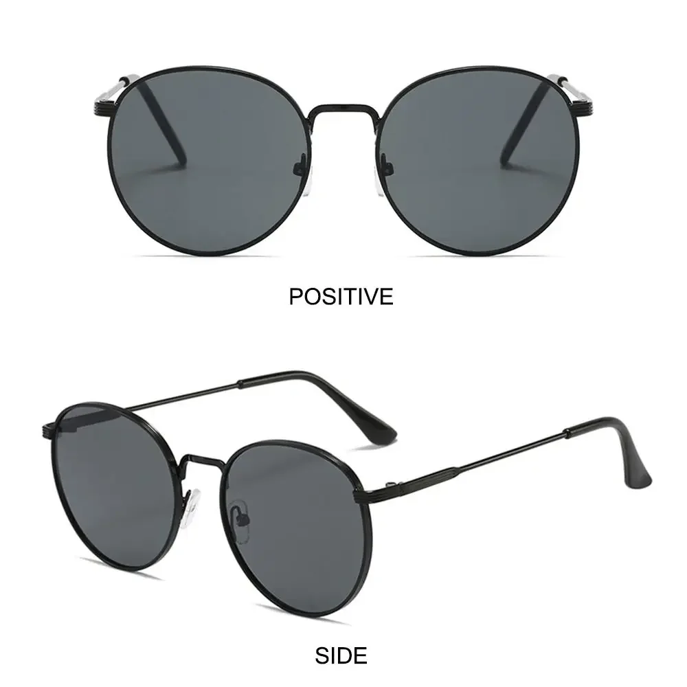 2025Trendy Kreis Runde Sonnenbrille Vintage Sommer Hippie Brille UV Schutz Metall Rahmen Sonnenbrille für Frauen Männer – Detail 6