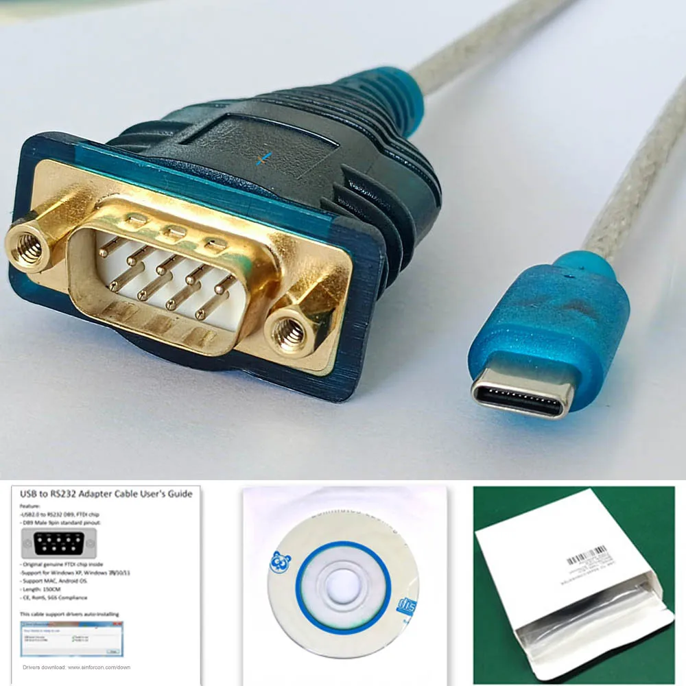 FTDI FT232R USB RS232 Adapter Cable Compatible with uc232 us232 Micro Type C Android