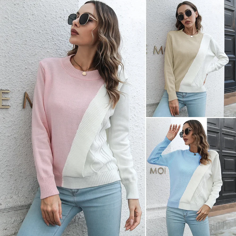 

Design Sense of Colour Twist Three Dimensional Jumper Loose Autumn and Winter Long Sleeved Knit Sweater Blouses for Women