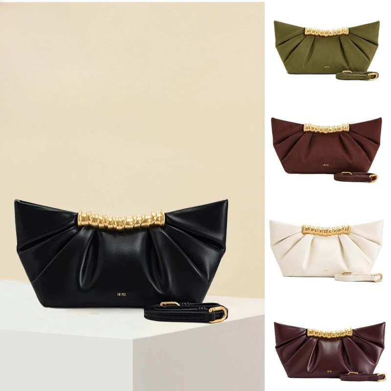 

JW PEI Pleated Clutch Bag, Metallic, High-end Cloud Bag, Trendy Crossbody Bag, New Retro Style