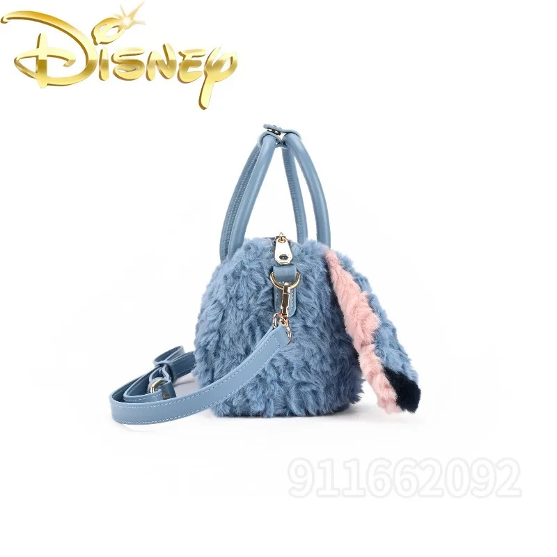 Disney New Plush Mini Women's Handbag Luxury Brand Original Fashion Women's Plush Shoulder Bag Cartoon Cute Mini Women's Bag