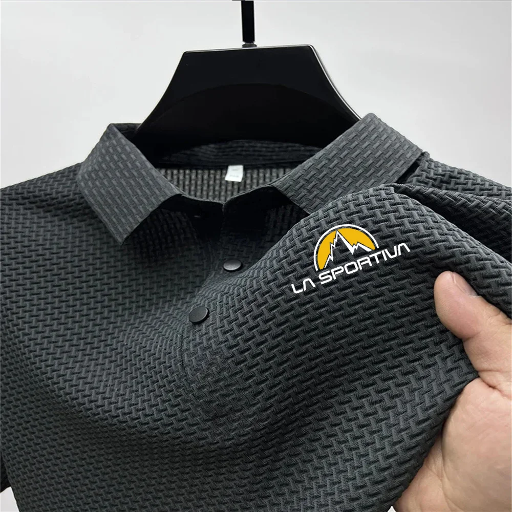 Новинка 20%, рубашка-поло La Sportiva, мужская летняя строчка, мужские поло с короткими рукавами, M-5XL, мужская футболка