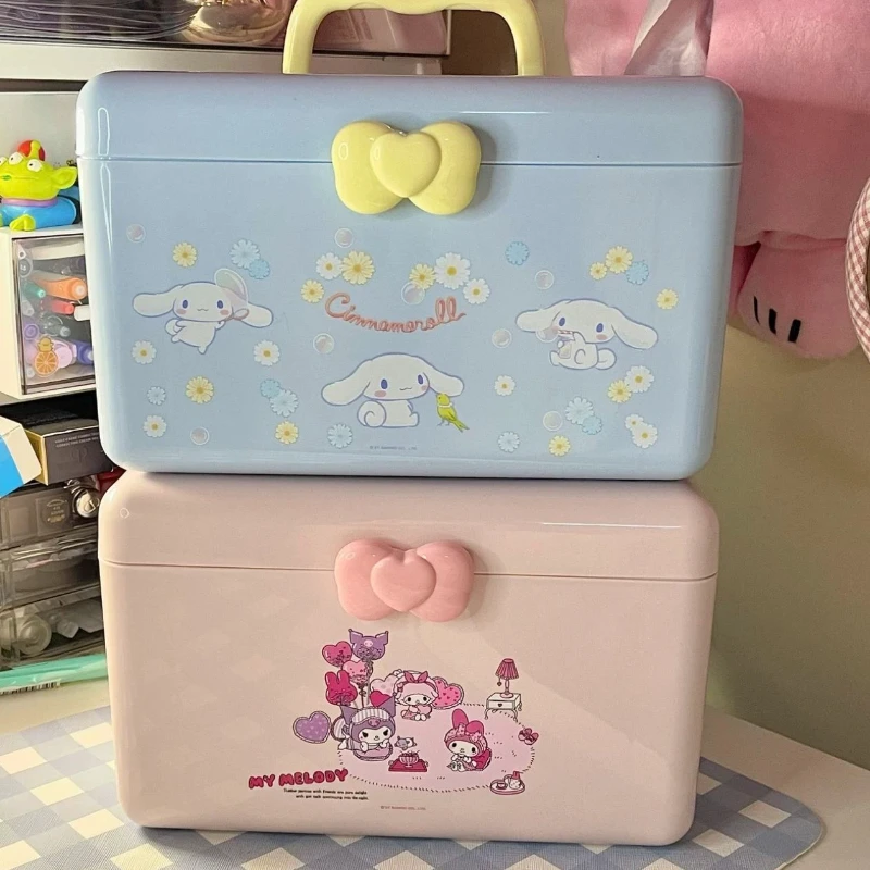 

New Tool Box Shape Storage Box Cartoon Hellokitty Storage Boxs My Melody Peripheral Large Capacity Desktop Organizing Boxs