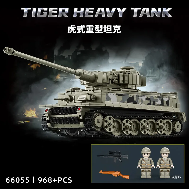 

2025 New German Leopard 2A7 Heavy Tank Model Children's Puzzle Assembly Small Particle Building Blocks Decoration