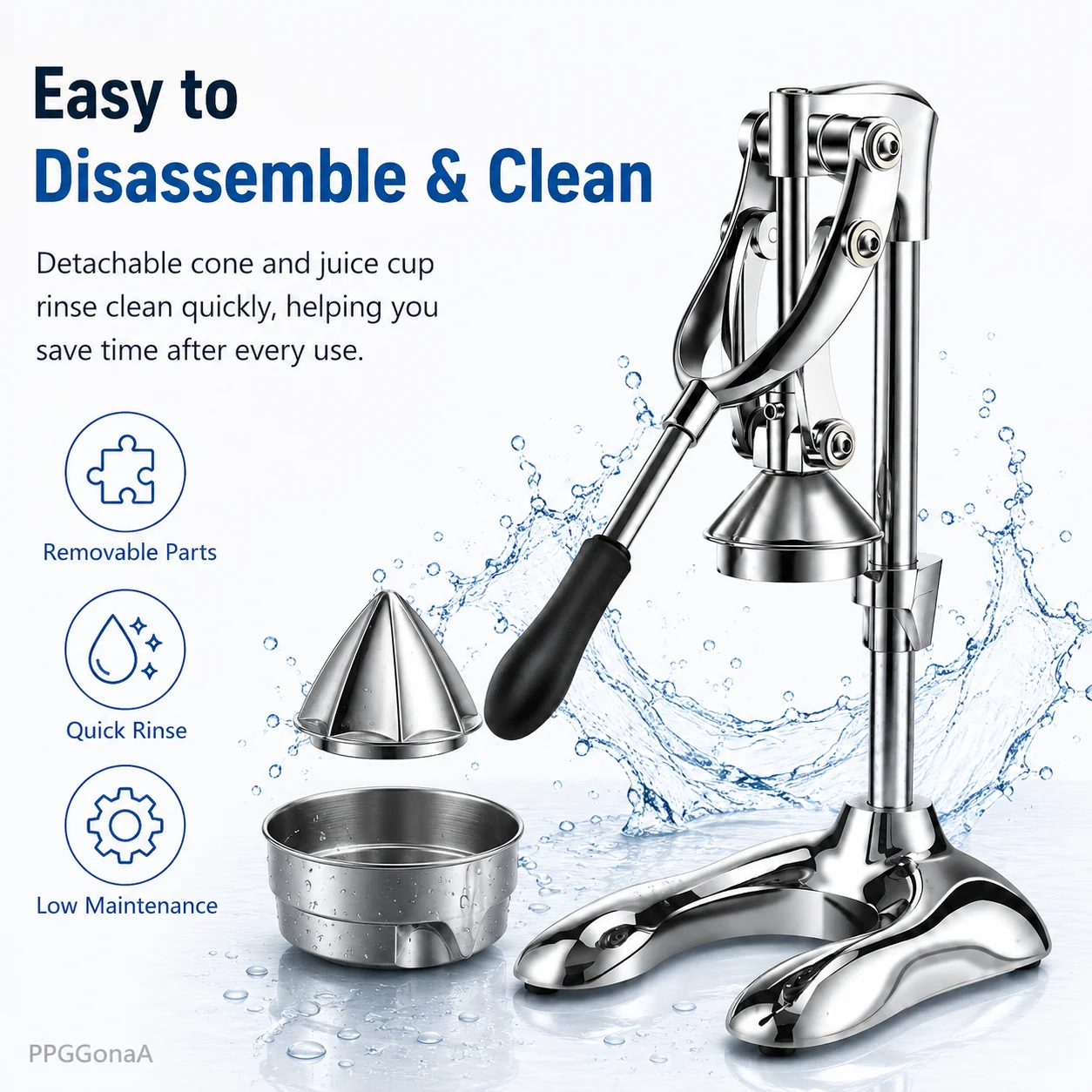 Manual Citrus Juicer Stainless Steel Lever Press Juice Extractor Orange Lemon Pomegranate Squeezer Heavy Duty Kitchen Tool