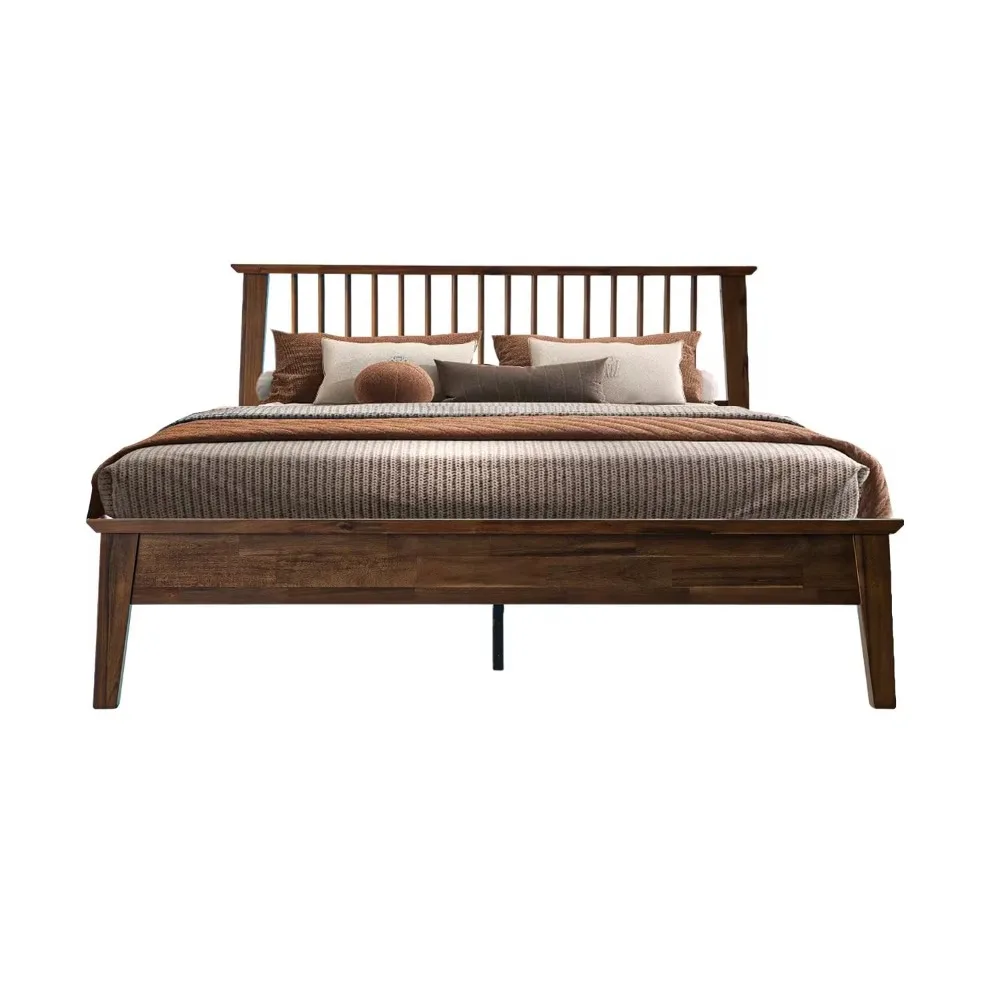 

Yuma Queen Size Bed Frame with Headboard & Footboard, Solid Wood Platform Bed, 12 Sturdy Slatted Base, Customized