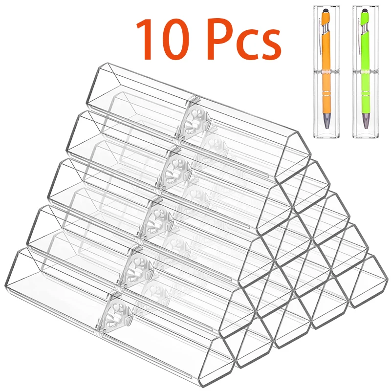 10 Pieces Clear Case Plastic Packaging Box For Ball Pen Gift Box Transparent Pen Box Empty Plastic Pen Case
