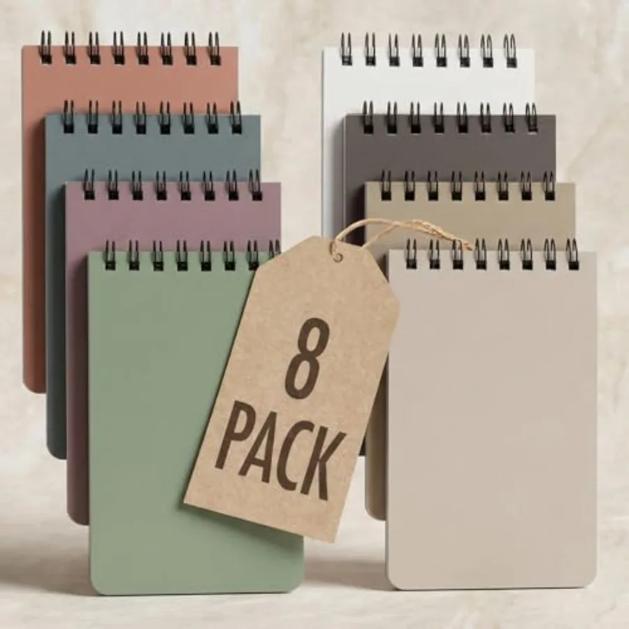 

Aesthetic Pocket Notebooks Set Of 8 - Small 3x5 Spiral Notepads With Lined Pages - The Perfect Little Mini Note Pads to Stay Or