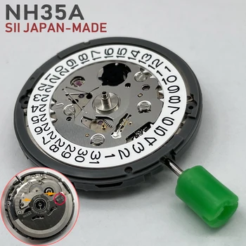 정품 일본 SII NH35 기계식 무브먼트, 고정밀 24 보석 수정 시계, 교체 메커니즘 NH35A, 일본산