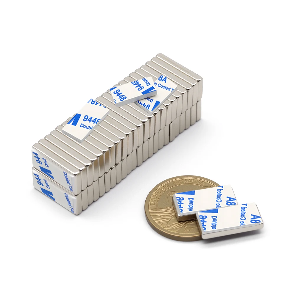 20x10x3mm Super Powerful Magnet Neodymium With double-sided adhesive Magnet Block NdfeB N35 Strong Permanent Magnetic imanes 3