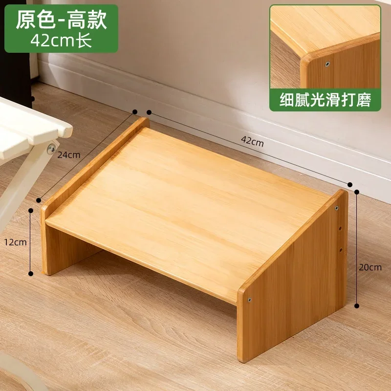 Adjustable Bamboo Office Footrest, Three-Position Foot Support, Inclined Surface Design, Exquisite Crafted, Ergonomic