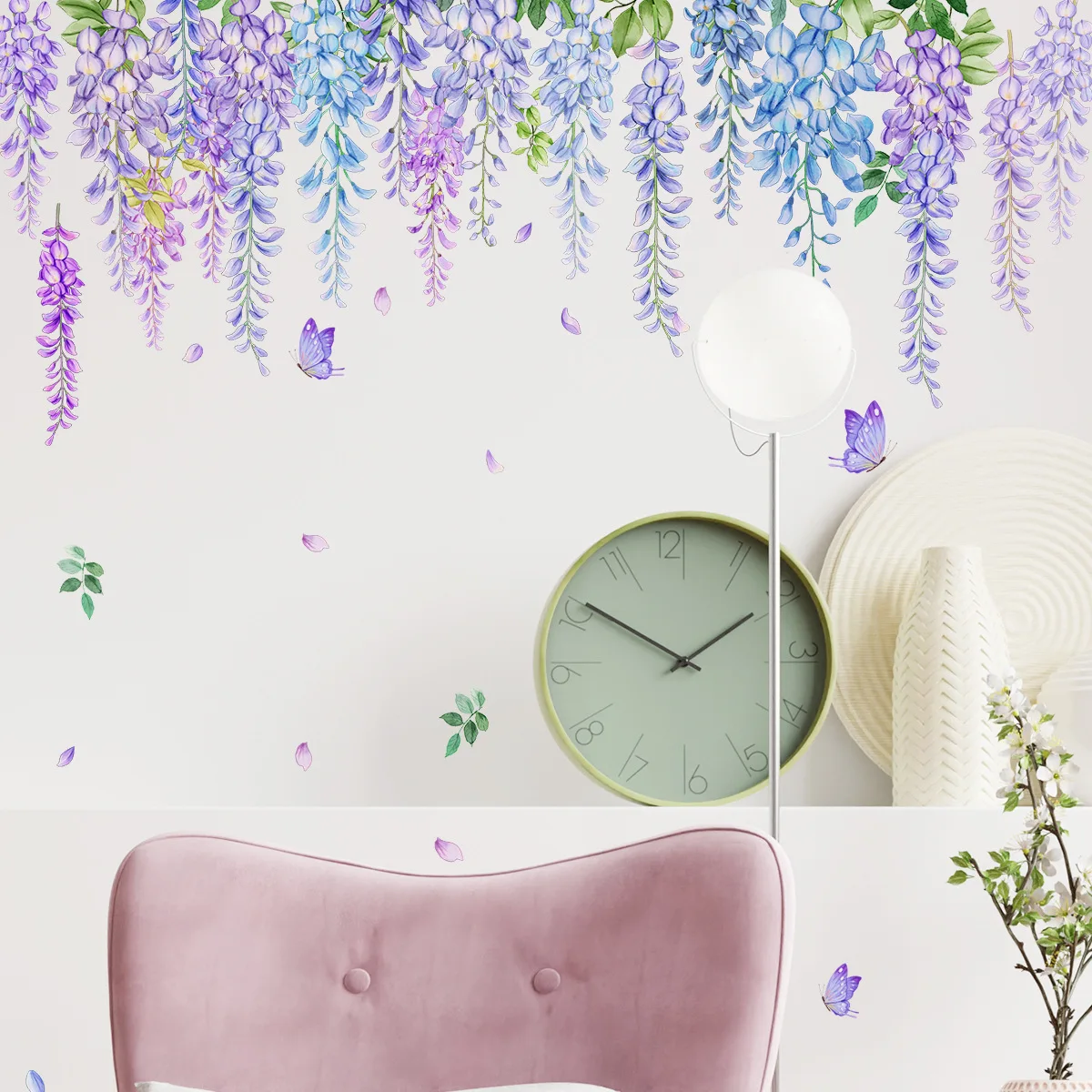 30*90cm Plant Vine Butterfly Wall Stickers Living Room Bedroom Background Wall Home Decorative Wall Stickers Wallpaper Ms3035