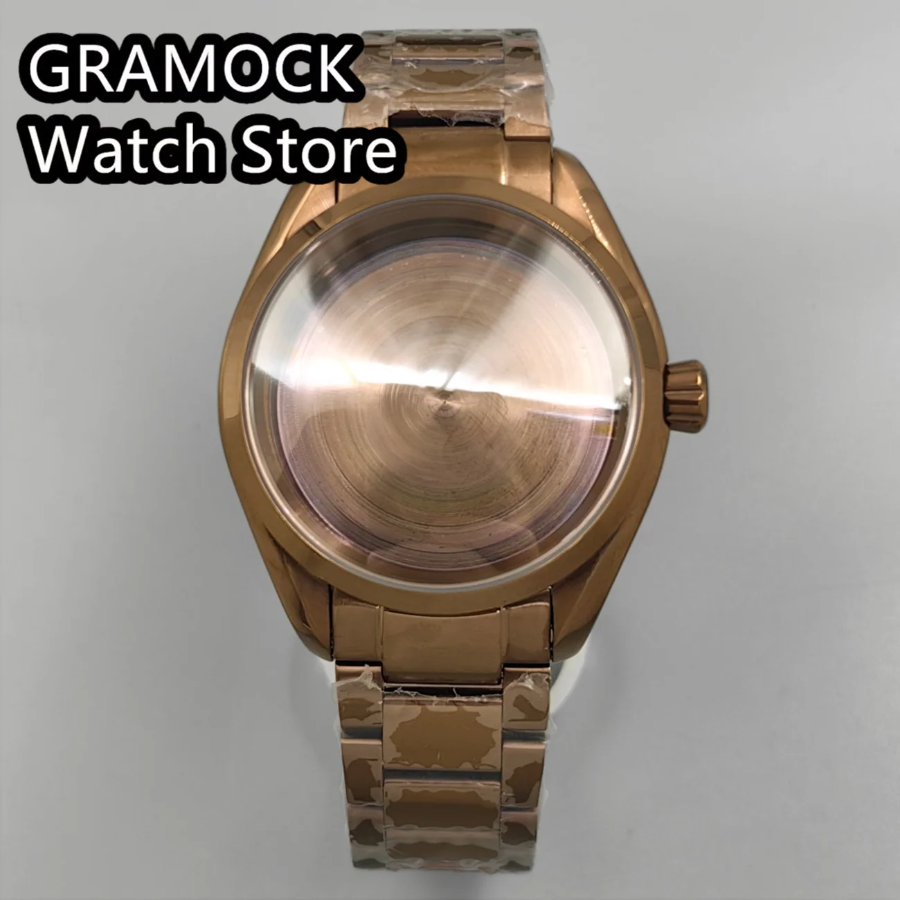 

Steel Bracelet 40mm Vintage Bronze Brass Watch Case Fit NH34 NH35 NH36 Sapphire Glass Mod Watch Case Fit 33.5mm Watch Dial