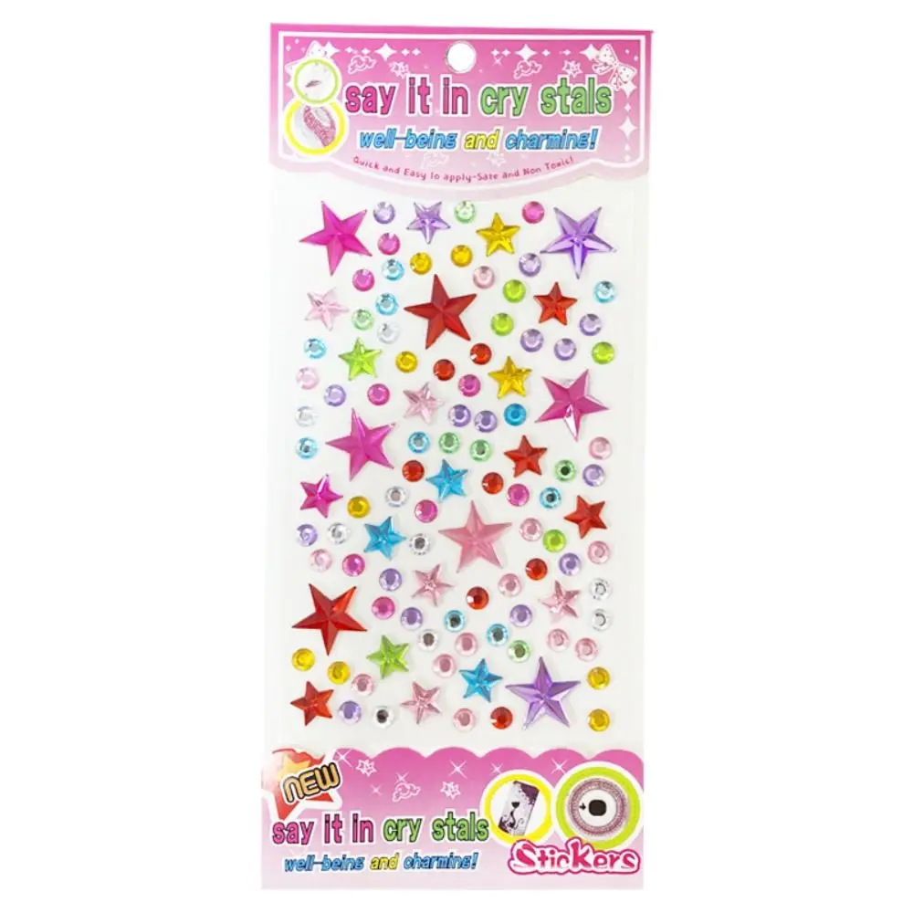 107pcs 3D Children Diamond Sticker Self Adhesive Jewel Crafts Children Gem Stickers Acrylic Diamond Crystal Sticker