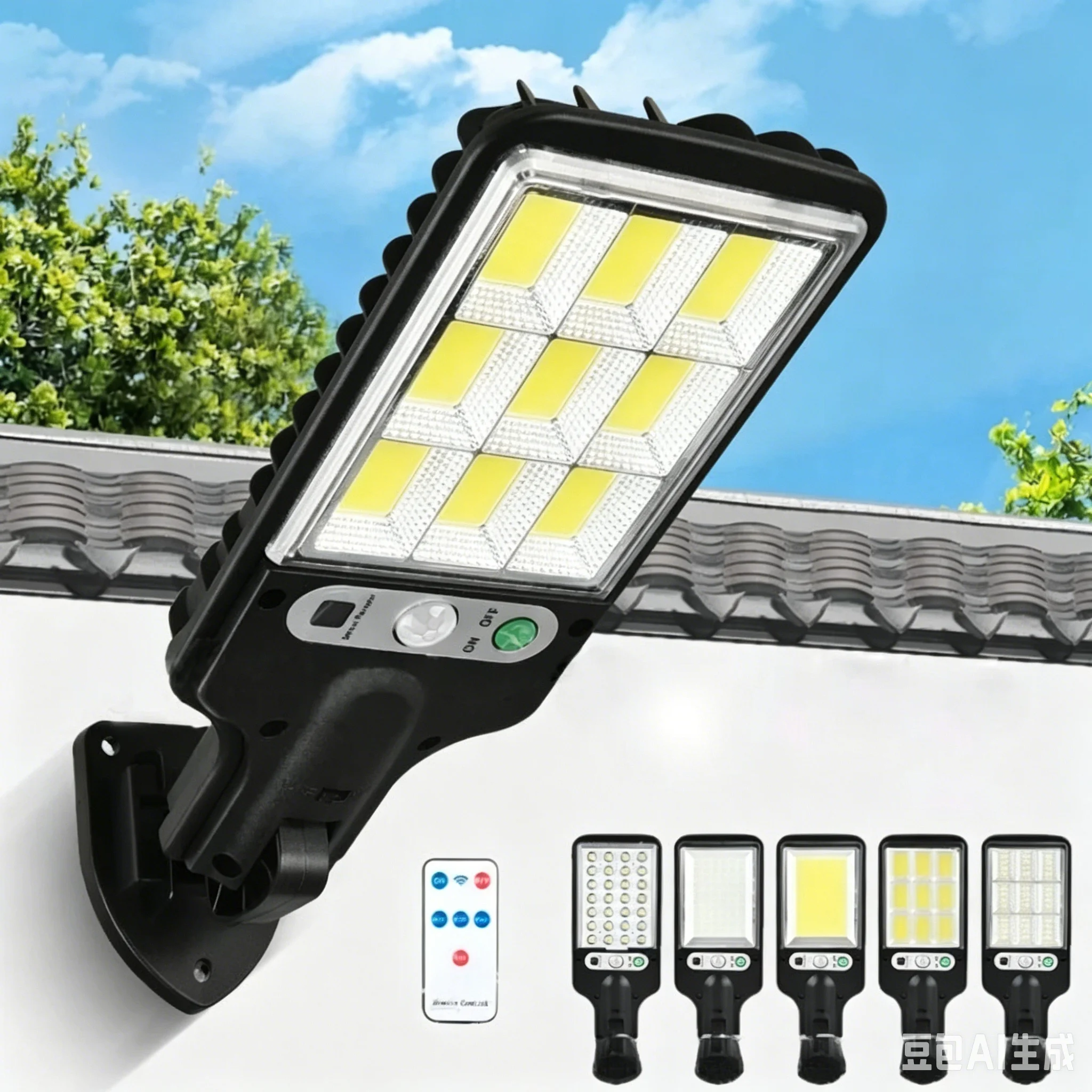 Cross-border outdoor LED solar wall light human body induction garden light household wall lighting street light