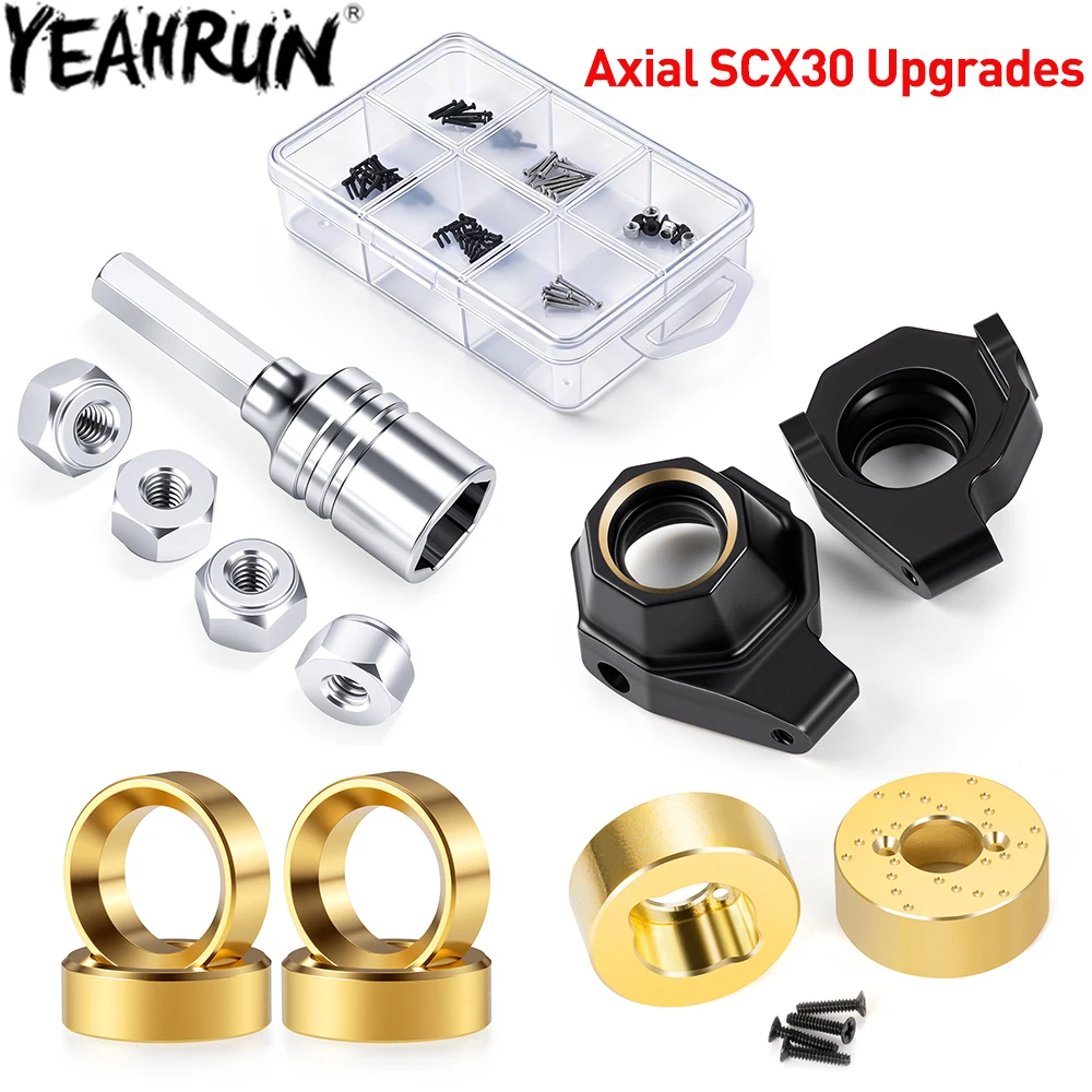 YEAHRUN Lenkknöchel, hintere Messing-Radgewichtsschrauben, Reparaturwerkzeuge für 1/30 Axial SCX30 Upgrade-Teile