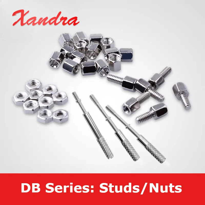 10pcs Set Hexagonal Copper Column Screw for DB 9 15 25 37 RS232 VGA DB Connector Copper Column COM Serial Copper Stud Screw Nut