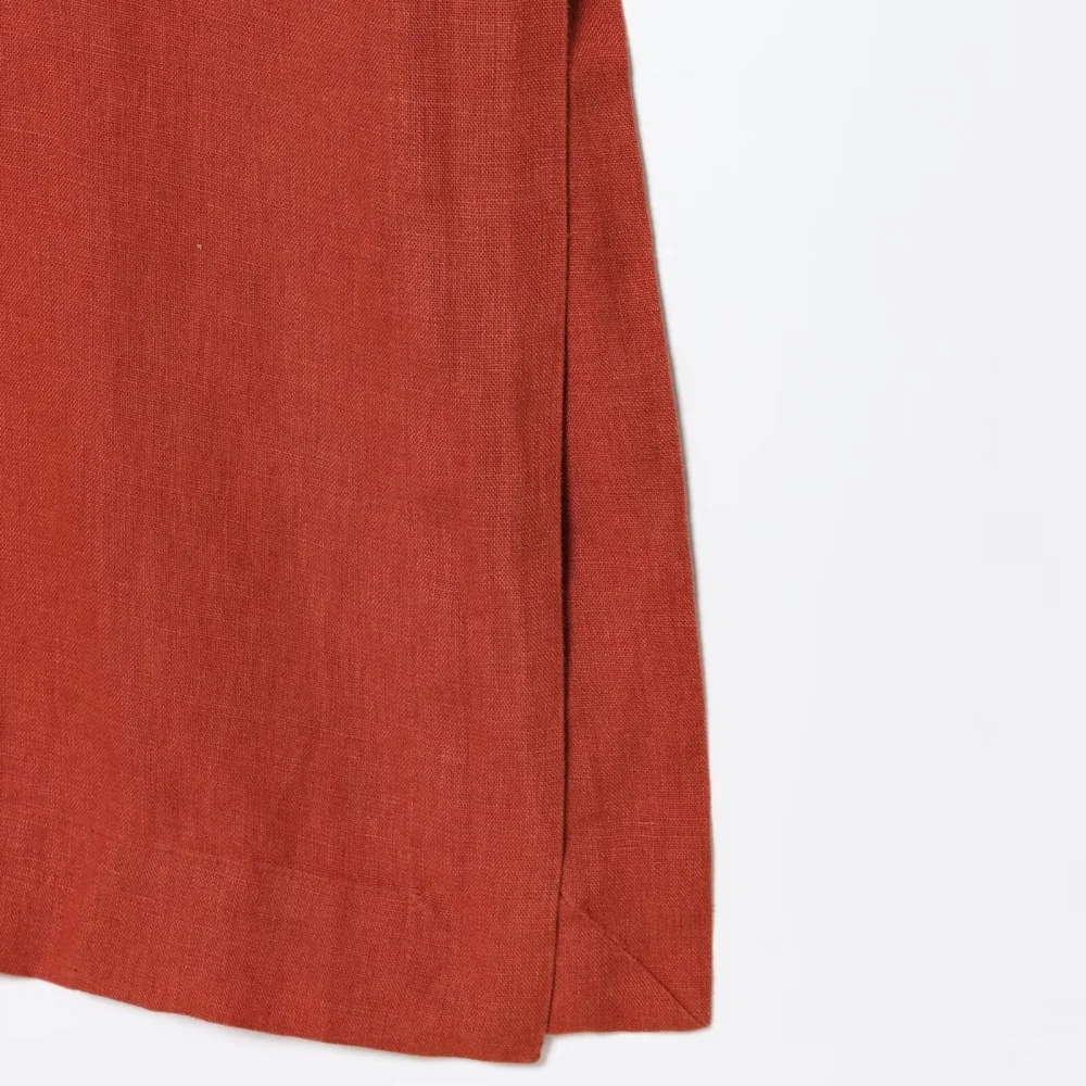 リネン混紡ロングシャツワンピース 無地 ルーズフィット フリップカラー 七分袖 夏新作 レディース カジュアル ロングワンピース