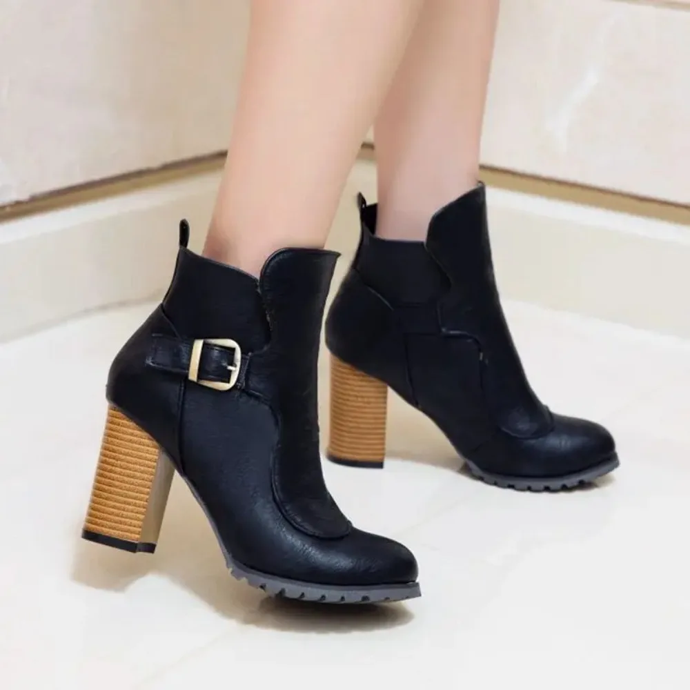 QPLYXCO Sale New elegance Big Small Size 31-50 Winter warm ankle Boots  shoes Women short plush Boots high hells T3-3