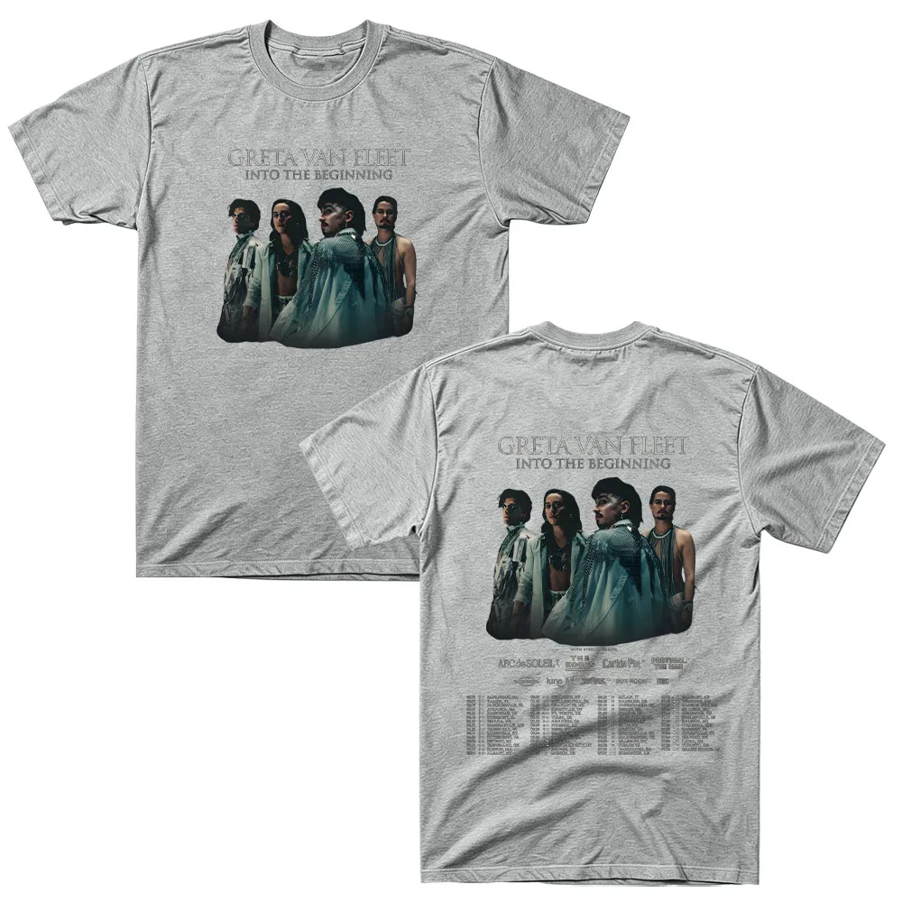 Greta Van Fleet Into The Beginning Tour T Shirts Cotton Unisex Graphic Tee Men Women Rock Band Short Sleeve Concert Merch Tshirt