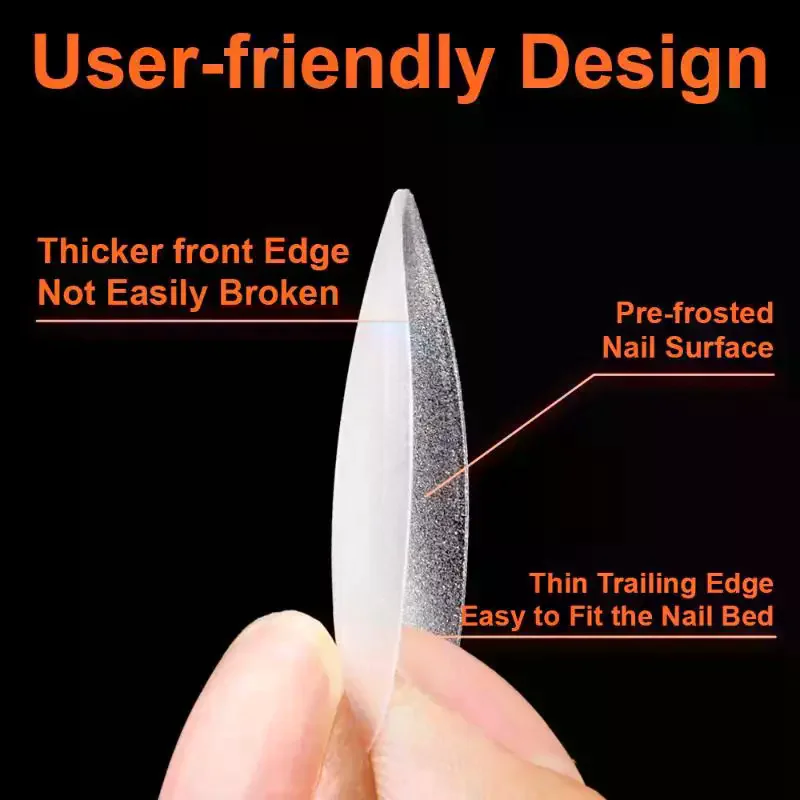 Single Size Full Cover False Nail Tips Clear Press On The Tip Nail Extension Short Trapezoid Rllipse Almond Style 100Pcs/box