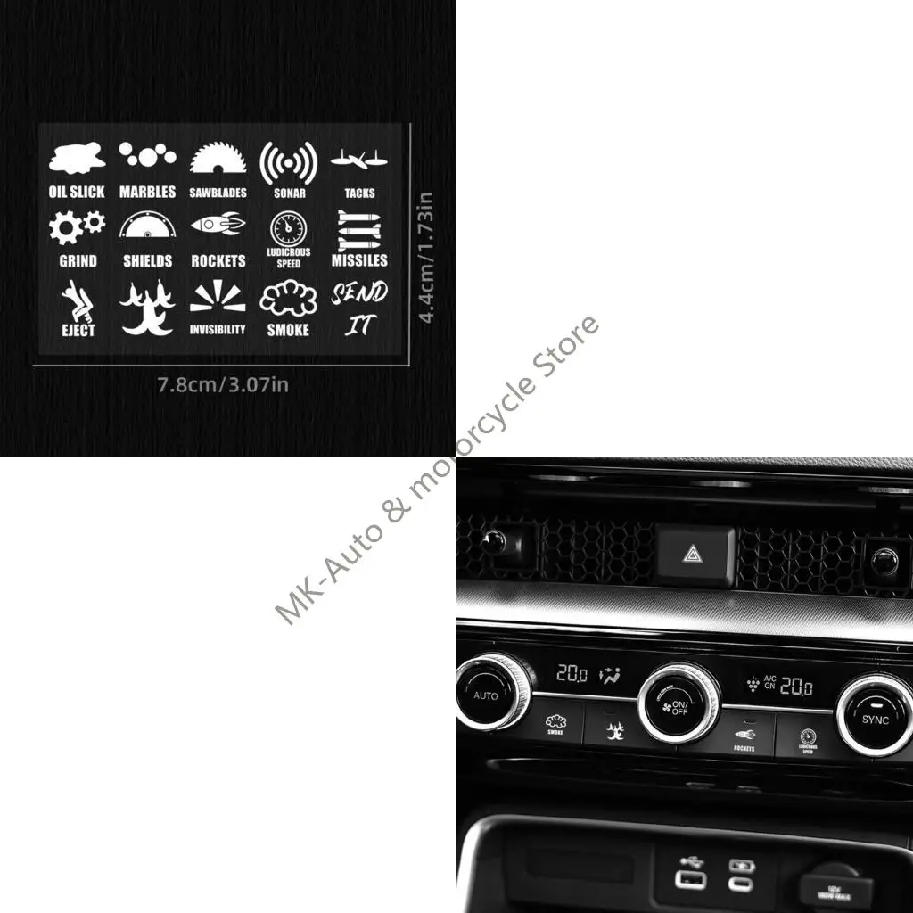 

F62F Auto Window Button Stickers PVC Sheet Protective Decorative Film Adhesive Cover Suitable For Switches Panels Waterproof