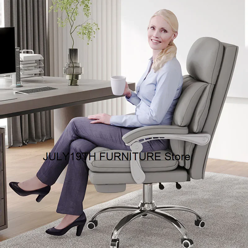 Silla ergonómica De Oficina, cubierta De almohada deslizante, reposabrazos, cojines, respaldo, silla De Oficina De lujo