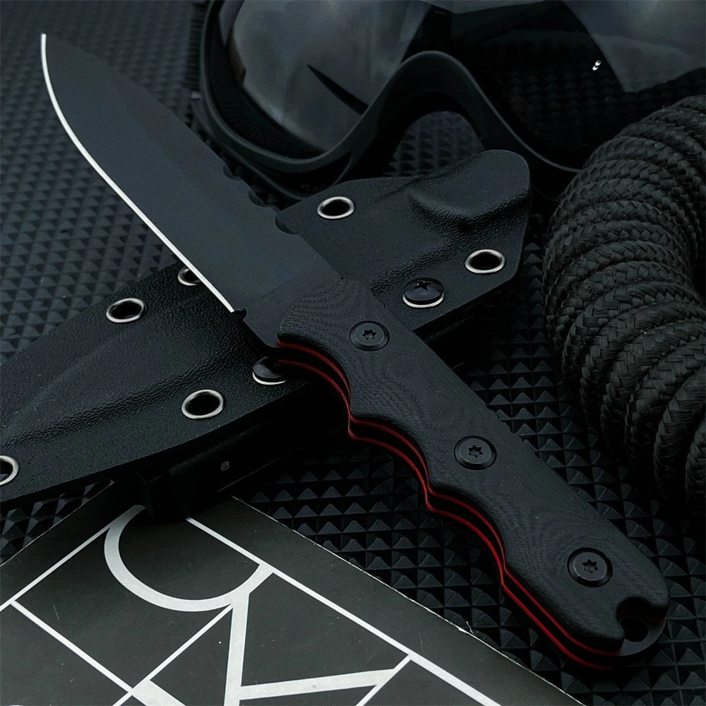 

TOP S Full Tang Survival Knife, 8Cr13Mov Steel Blade and G10 Handle, Outdoor Fixed Blade for Hunting Camping Bushcraft EDC Tool