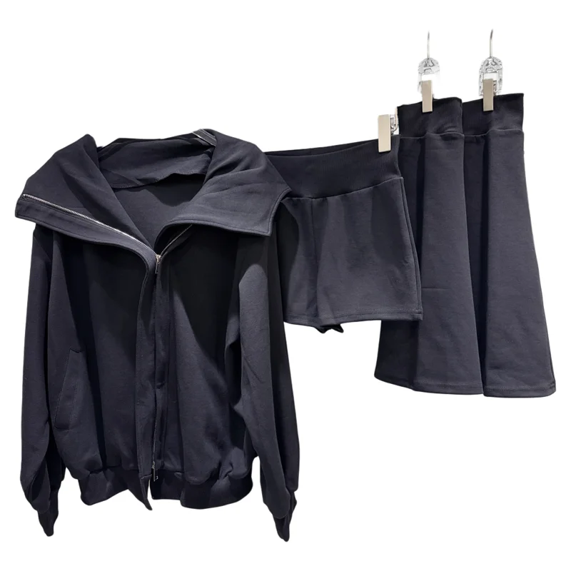 Sudadera con cuello abatible dulce y picante, pantalones Jaet ort y medias micro acampanadas, conjunto de camiseta, traje de otoño Faionable para...