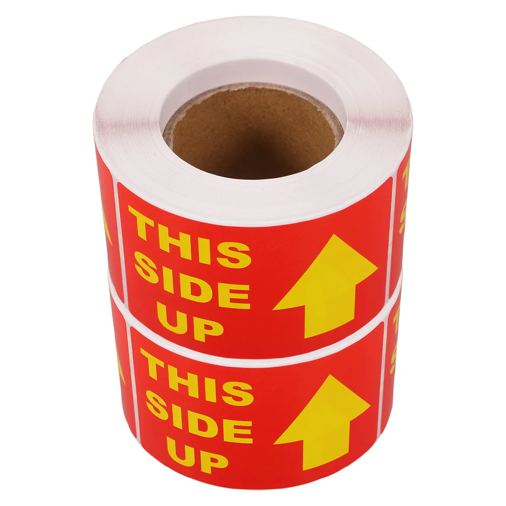 

2 Rolls Shipping Stickers Packing Materials for Fragile Items This Side Up Caution Labels Double Sided