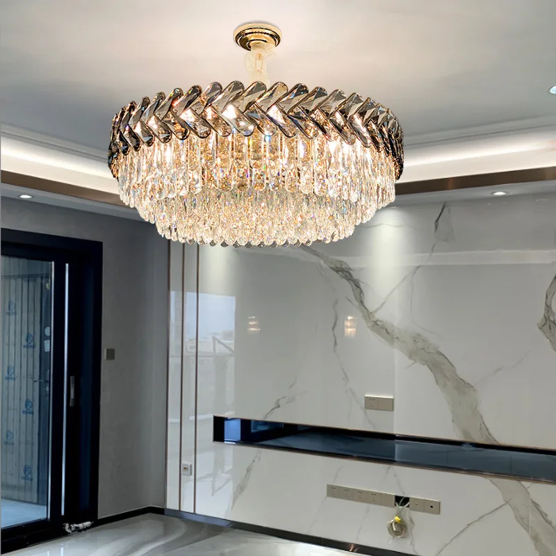 Imagem -04 - Modern Led Crystal Chandelier Lâmpada Pendente Luminária Sala de Estar Sala de Jantar Cozinha e Quarto Luxo 2024