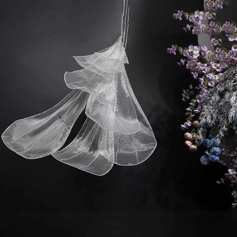 Handmade decoration folded petals wedding celebration background arrangement window stage display yarn simulation fabric modelin