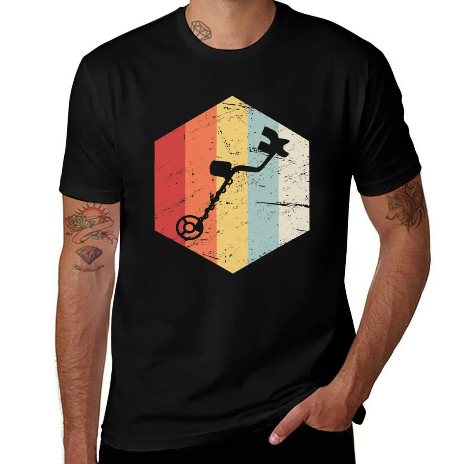 Retro Vintage Metal Detector T-Shirt t shirts for man slim fit T-Shirt