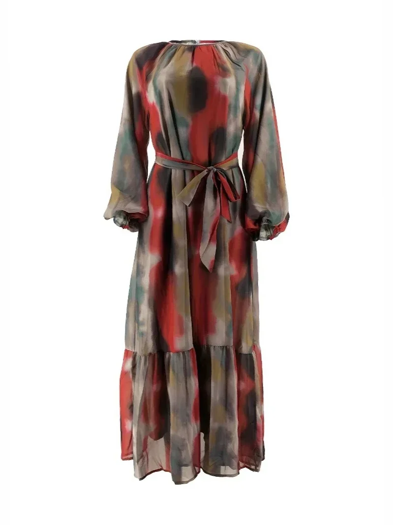 فستان مسلم عباية نسائية عيد التعادل صبغ طباعة فساتين الدانتيل دبي جلابية قفطان المغرب فيستدوس رداء عربي طويل رمضان 2026