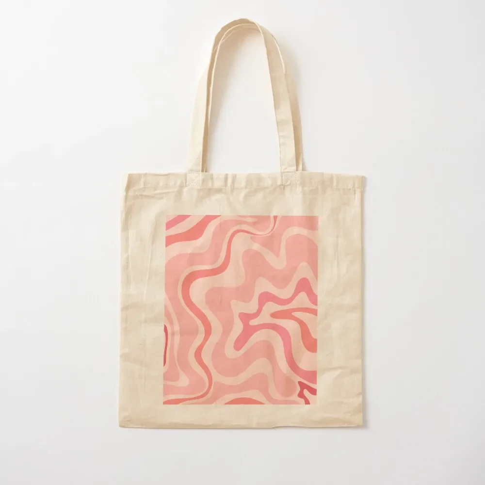 

Liquid Swirl Retro Contemporary Abstract in Soft Blush Pink Tote Bag Canvas Women's shopping bag Bag