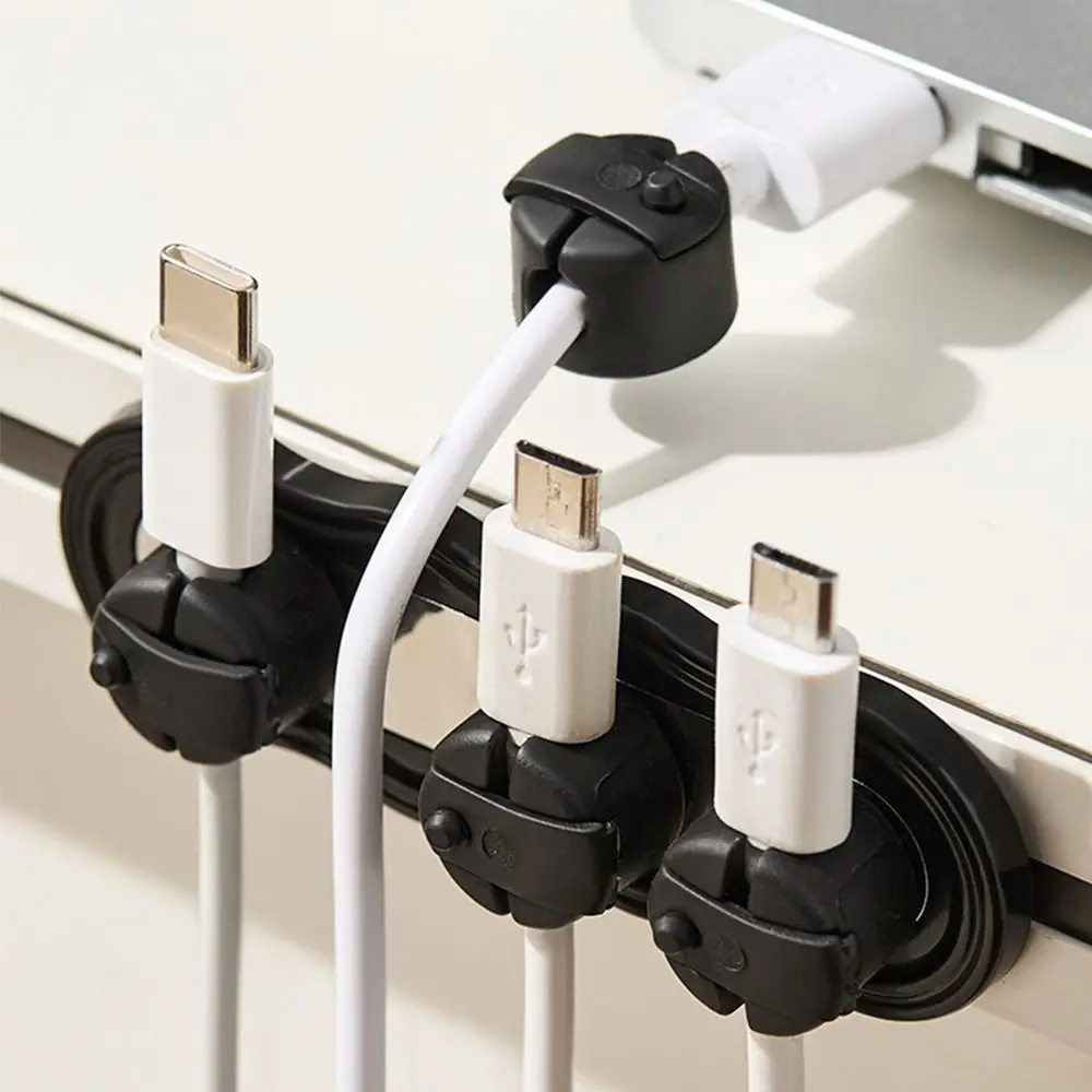 No Drilling Magnetic Magnetic Cable Organizer Self Adhesive ABS Adhesive Cord Holder Charging Cable Holder