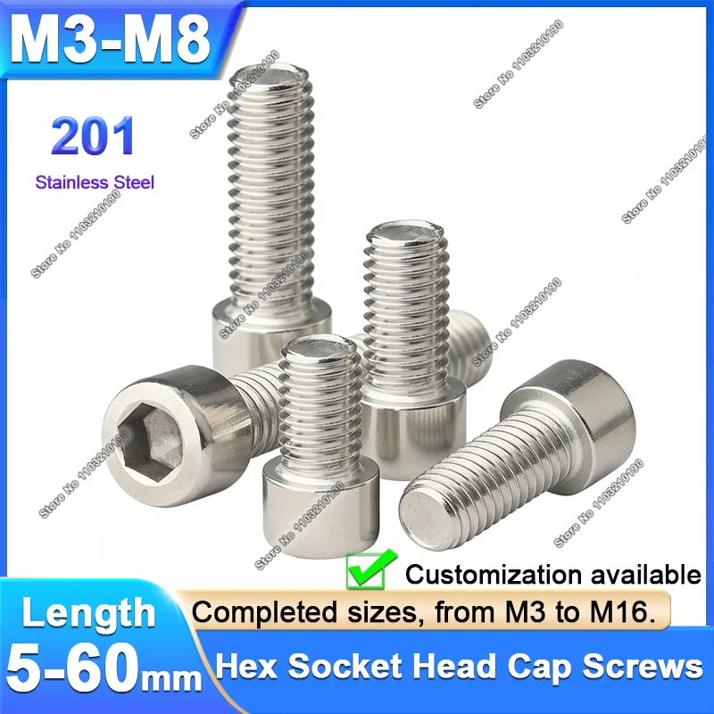 Винт-с-цилиндрической-головкой-под-шестигранник-из-нержавеющей-стали-201-удлиненный-с-внутренним-шестигранником-крепеж-m3-m4-m5-m6-m8