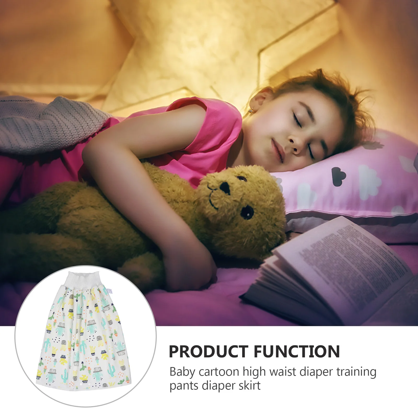 

1Pcs High-Waist Baby Diaper Skirt Cartoon Training Nappy Comfortable Elastic Waterproof Easy Clean No Leakage Baby Diaper Skirt