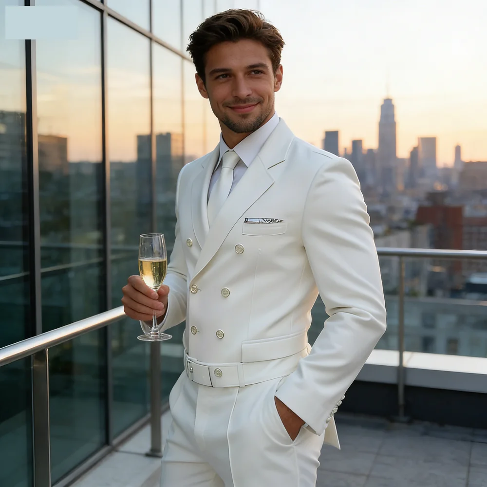 

Повседневный мужской комплект из куртки и брюк на заказ, воротник сафари, оранжевый Ternos, дизайнерский деловой, осень, 2 шт.