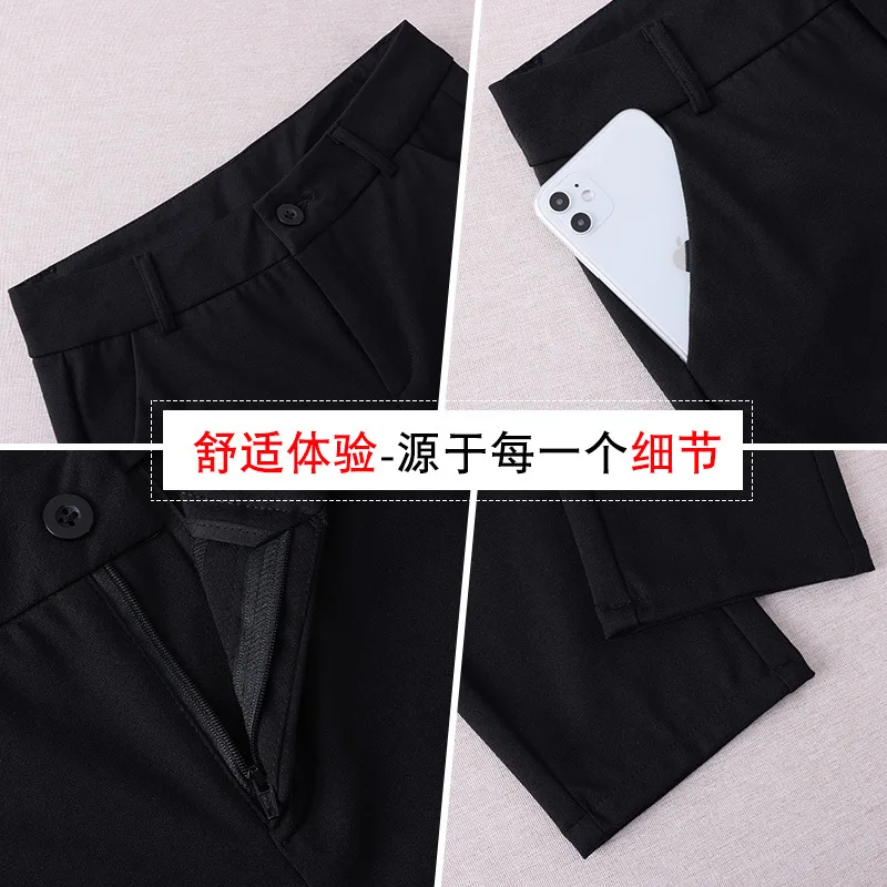 ارتفاع الخصر دعوى السراويل أنيقة الربيع والخريف الراقية المهنية السراويل المستقيمة التخسيس السراويل عارضة