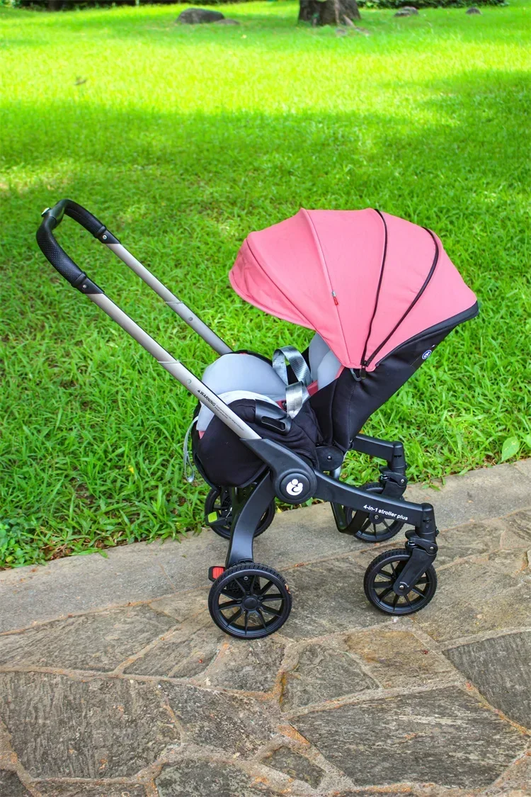 4-in-1 Multifunktionaler Kinderwagen Faltbar mit Autositz Tragbarer Babywagen EU-Lagerbestand 3-in-1 Kinderwagen – Detail 3