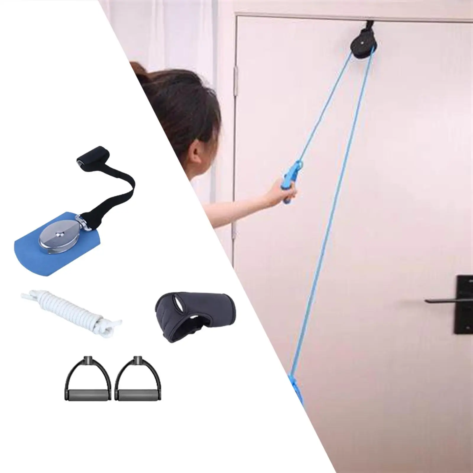 Kit de ejercitador de cuerda con anillo de polea, herramienta de ejercicio para articulación de hombro, equipo de tracción manual para personas mayores, Fitness profesional versátil