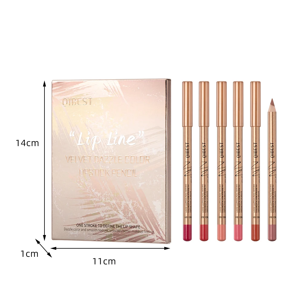 QIBEST 12 colori matite per labbra matita per labbra opaca rossetto impermeabile penna per labbra penna per rossetto nudo liscio per trucco labbra