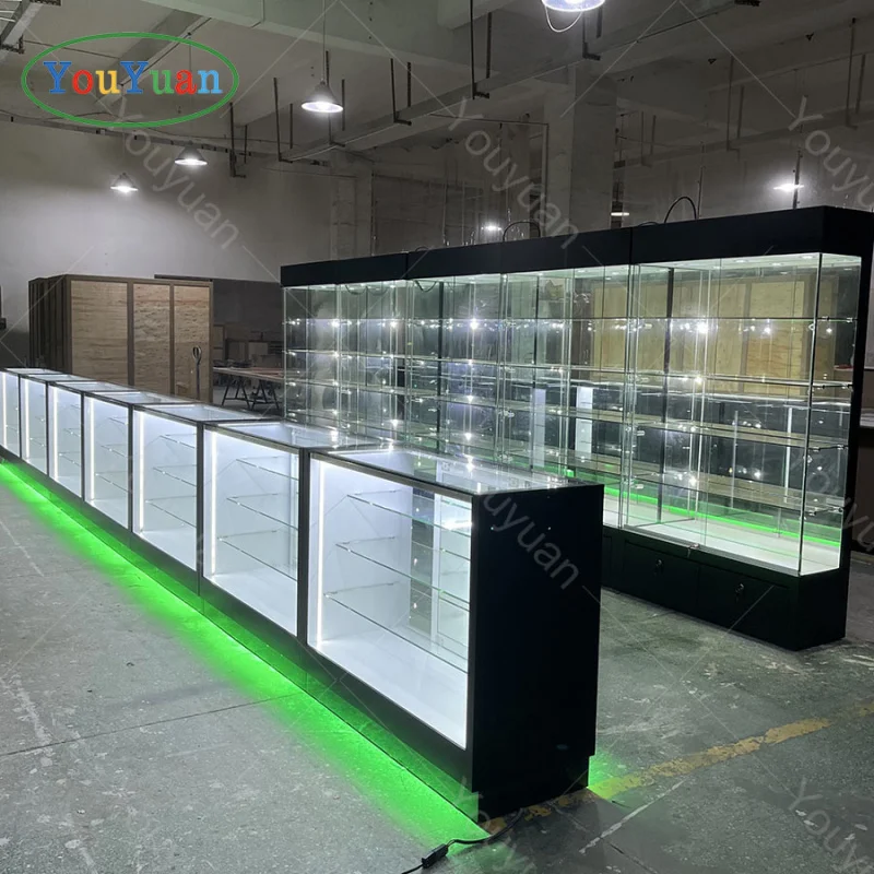 (customized)All Needs Collectors Glass Showcases Dispensary With Shopping Display Counter Grocery Store