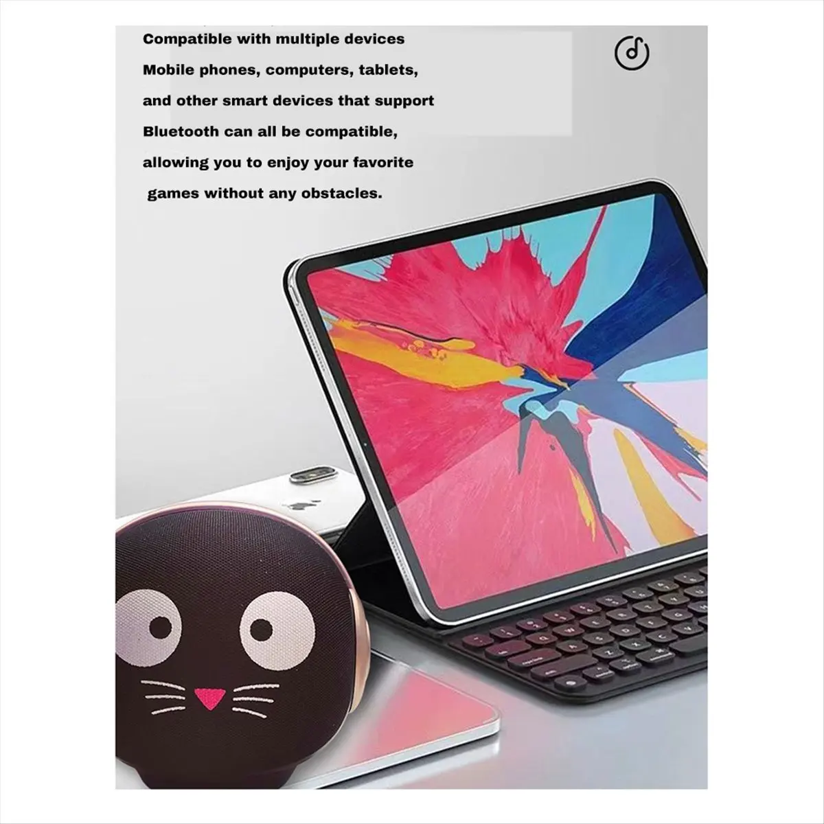 Cute Pet Bluetooth Speaker Owl LED Outdoor Portable Waterproof Dual-Link Bluetooth Speaker Black