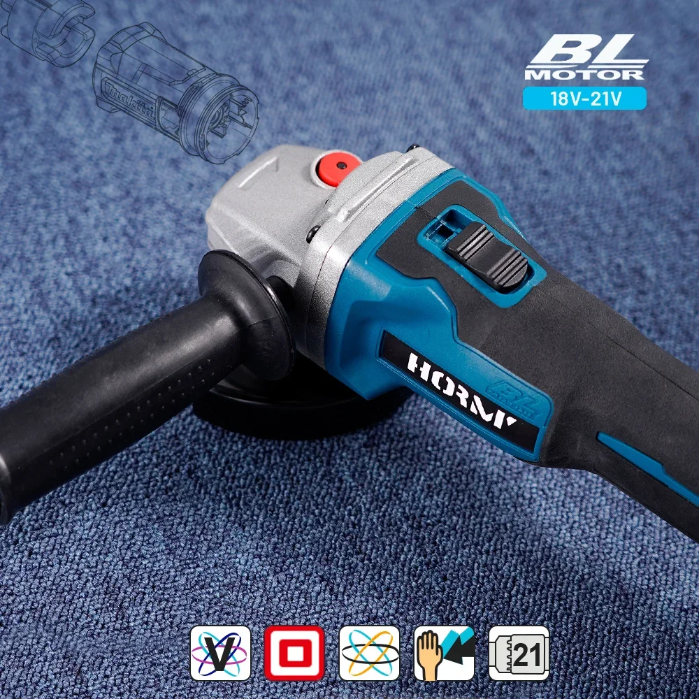 125 Type Electric Angle Grinder Brushless Motor Electric Polishing Grinding Machine Handheld Cutting Woodworking Power Tool