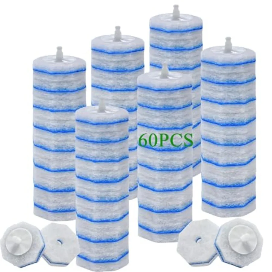 

60 Count Toilet Wand Refills Fits Clorox Wand 3X Cleaning Exclusive Upgrade Formula Disposable Toilet Bowl Wand Refills No Fall