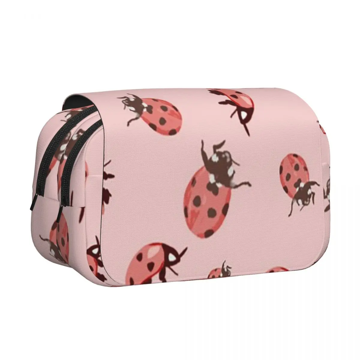 Cute Ladybug Pattern Whimsical Insect Pencil Case Pen Holder Hard Shell Leather Big Capacity Pen Box Pencil Bag for Kids School